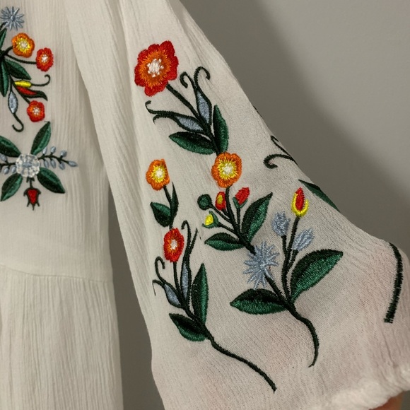 Like New Forever 21 Floral Embroidered Mini Dress - Picture 6 of 12